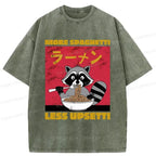 Funny Japanese Raccoon T-Shirt for Daily Wear