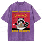Vintage Japanese Raccoon Shirt for Summer Vacation