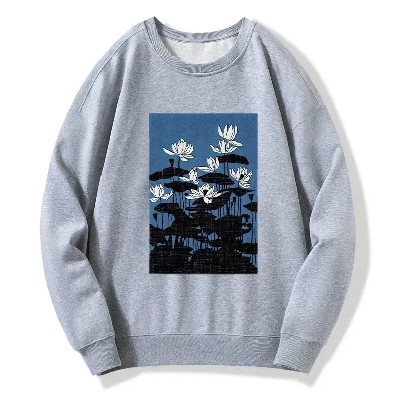 blue lotus ukiyo e sweatshirt