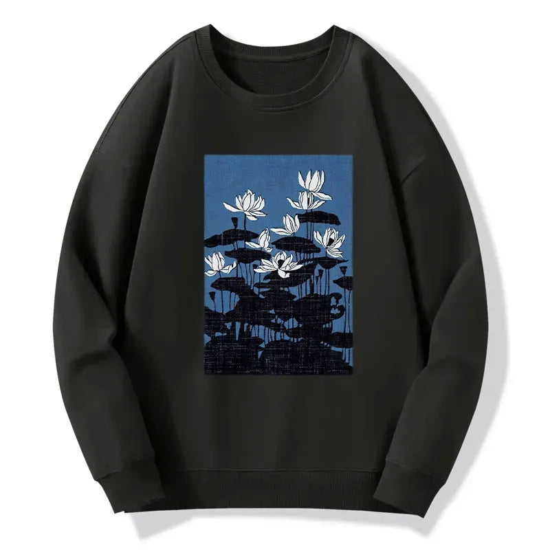 blue lotus ukiyo e sweatshirt