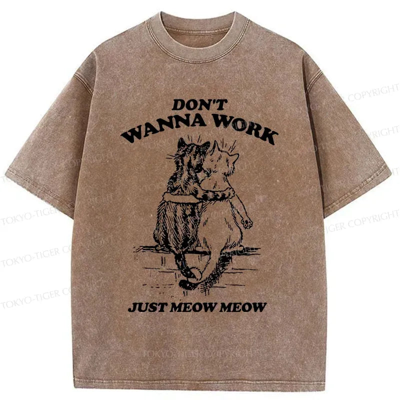 Kyoto-Lion Cats Hugging Each Other Washed T-Shirt