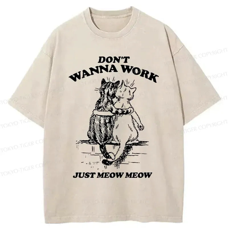 Kyoto-Lion Cats Hugging Each Other Washed T-Shirt