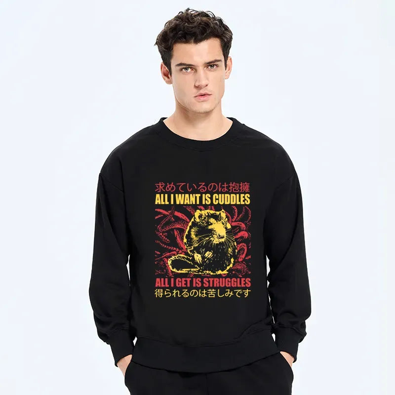 japanese vintage unisex sweatshirt for daily wear