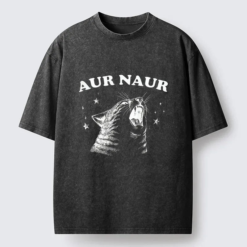 Japanese Cat Washed T-Shirt for Women