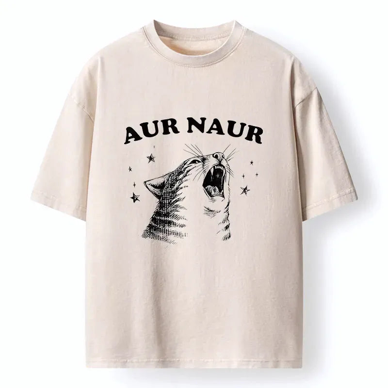 Kyoto-Lion Aur Naur Cat Washed T-Shirt