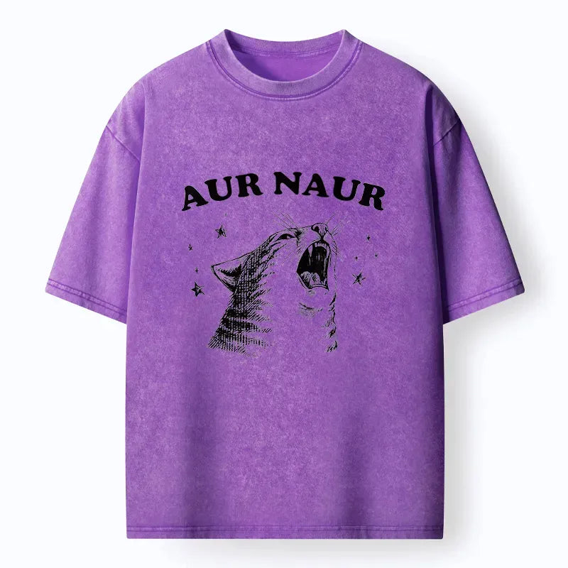 Japanese Cat Washed T-Shirt for Women