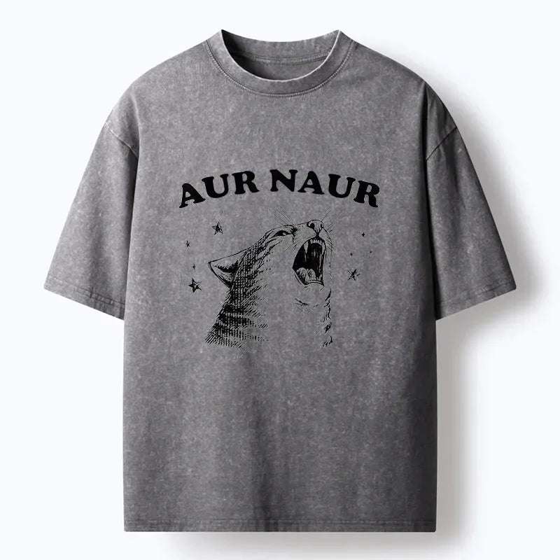Japanese Cat Washed T-Shirt for Women
