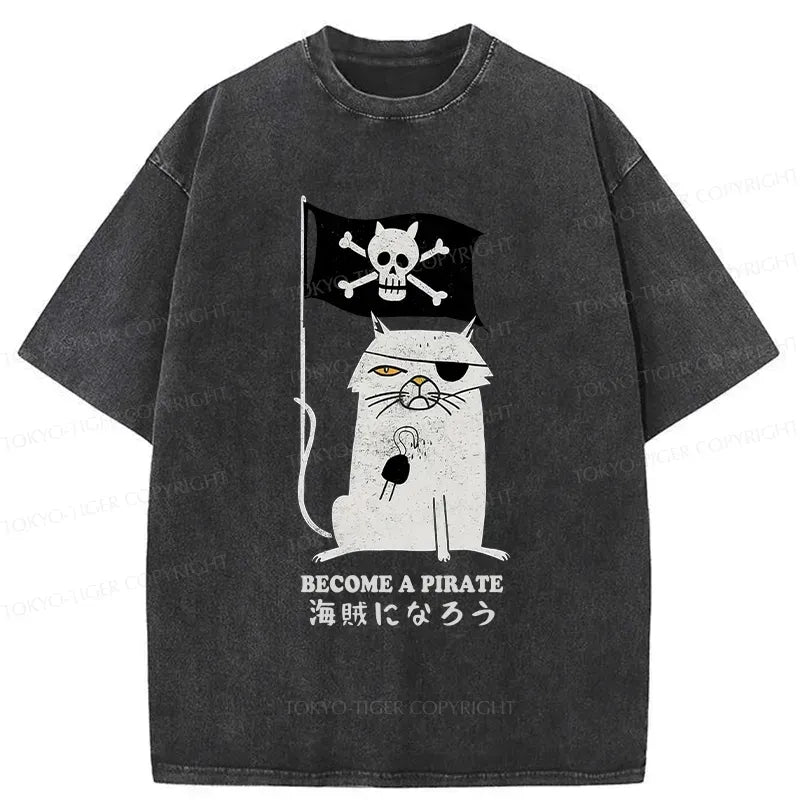 Trendy Washed Cat T-Shirt
