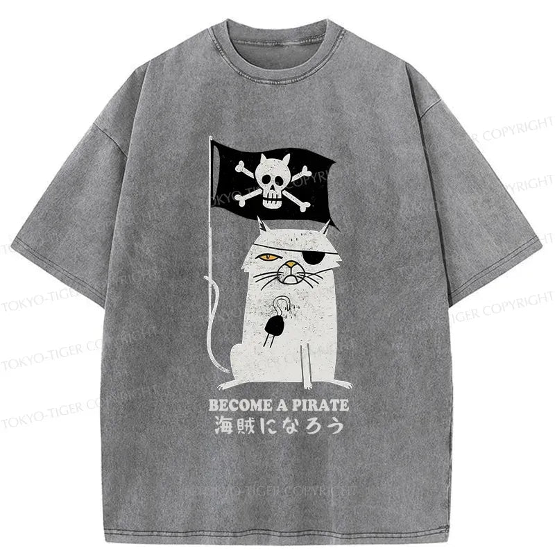 Trendy Washed Cat T-Shirt