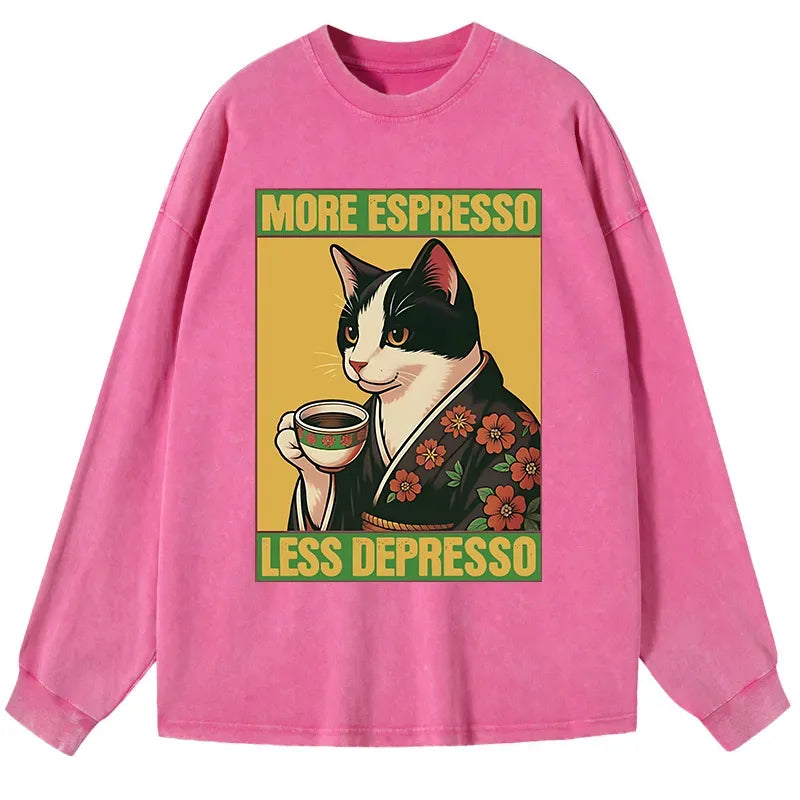 Tuxedo Cat Washed Tee for Streetwear
