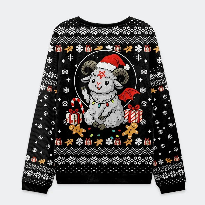 japanese devil sheep ugly christmas sweatshirt