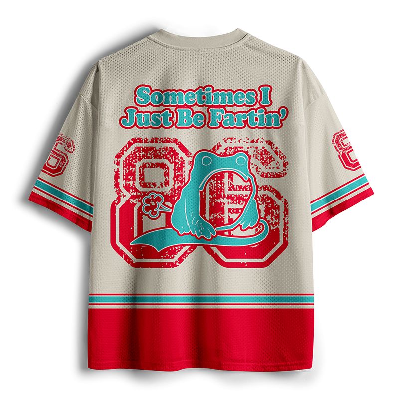 Kyoto-Lion Farting Frog Japanese Mesh Jersey