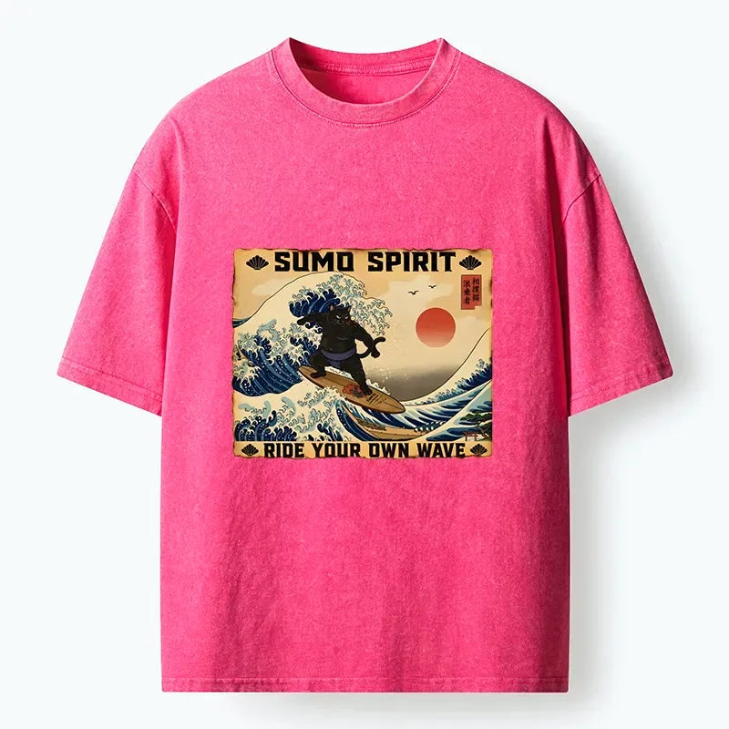 Japanese vintage sumo cat t-shirt