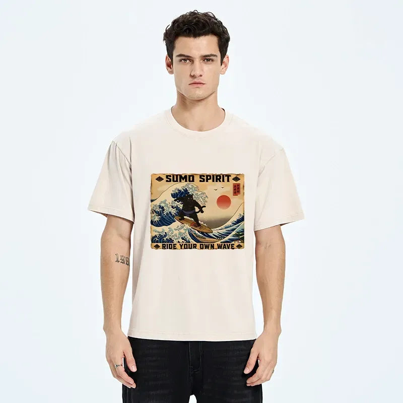 Japanese vintage sumo cat t-shirt