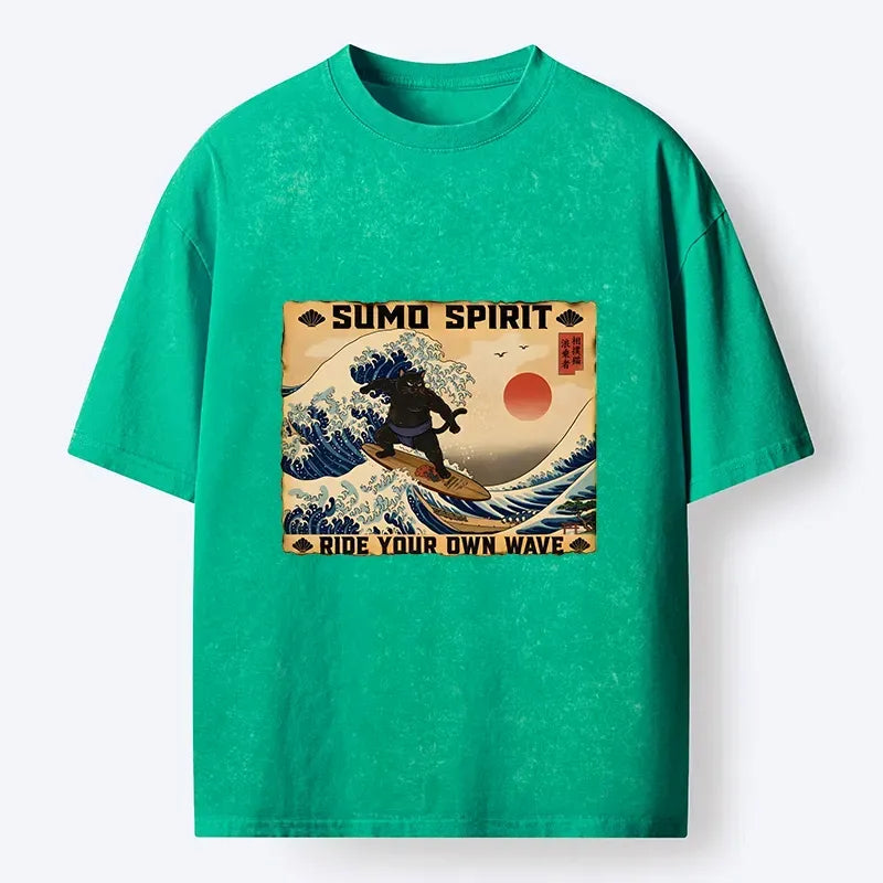 Japanese vintage sumo cat t-shirt