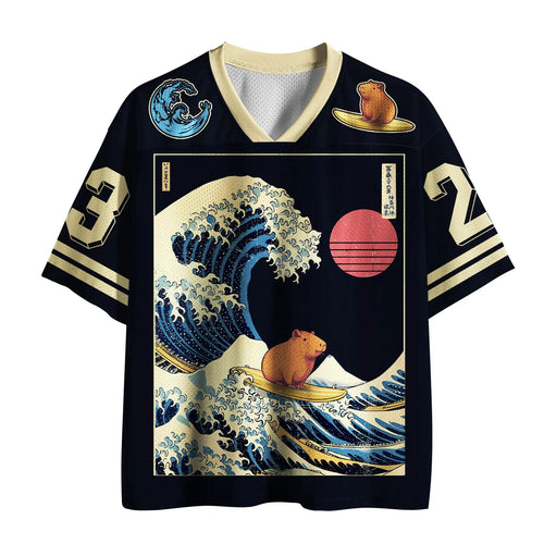 Capybara Ukiyoe Mesh Jersey for Summer