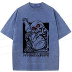 Trendy Kyoto Lion washed t-shirt for streetwear