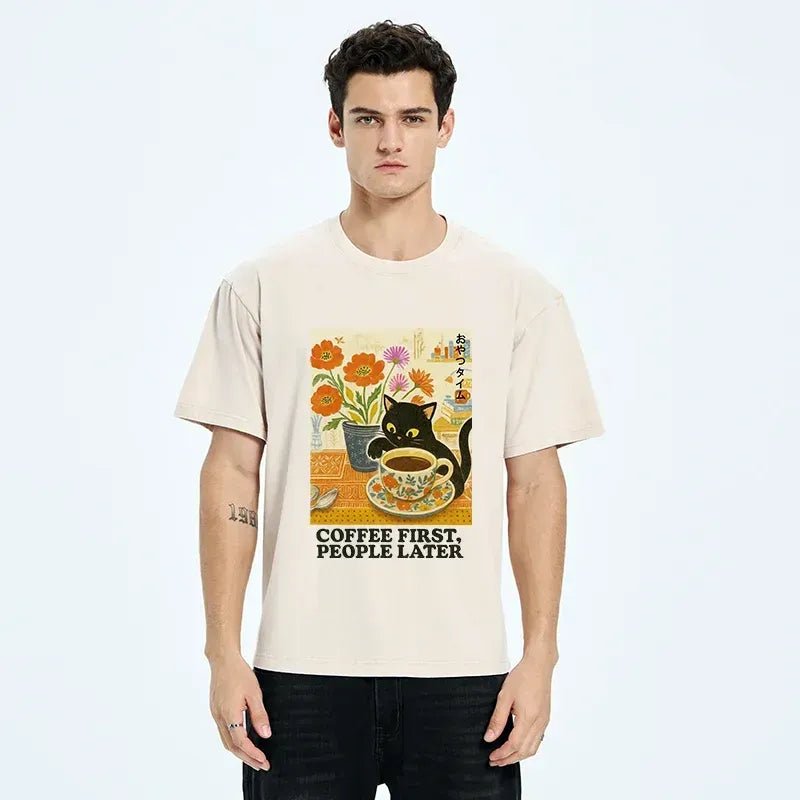 Trendy Japanese Kitten Coffee T-Shirt
