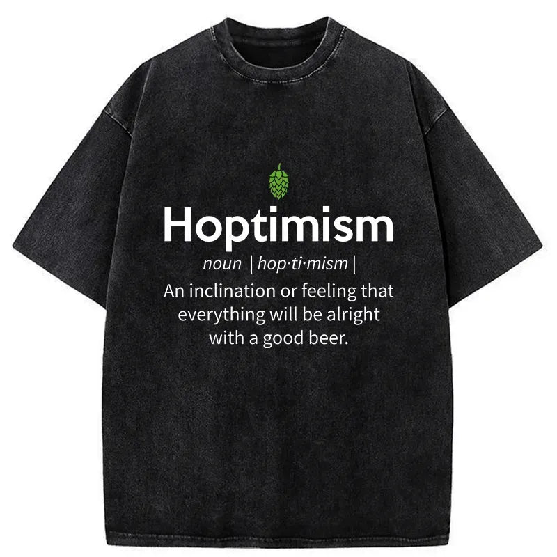 Kyoto-Lion Hoptimism Beer Drinker Washed T-Shirt