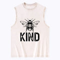 Kyoto-Lion Minimalist Bee Kind Illustration Washed Tank