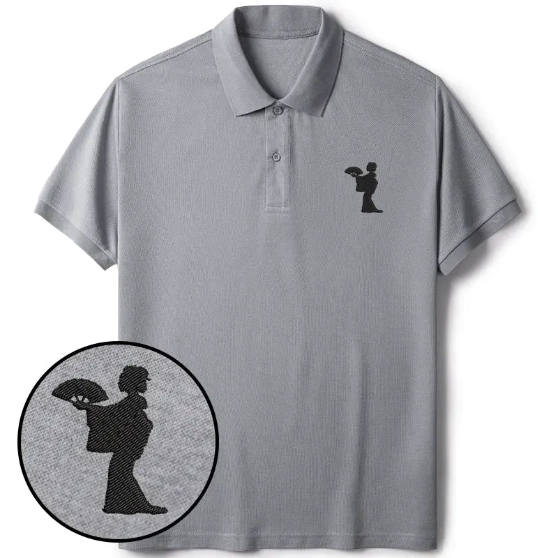 Japanese Geisha Fan Embroidered Polo