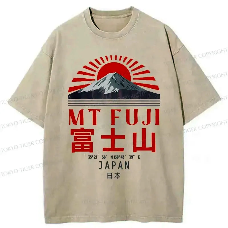 Kyoto-Lion Retro Mount Fuji Japan Washed T-Shirt