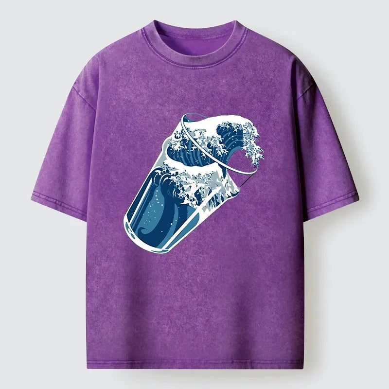 Japanese washed t-shirt for streetwear