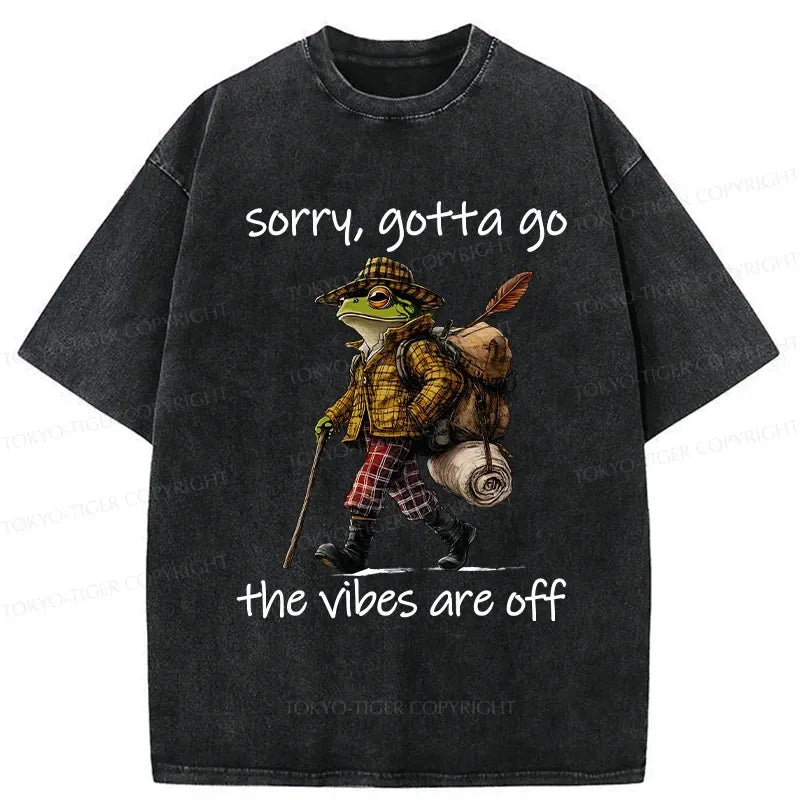 Funny Frog Washed T-Shirt for Daily Wear