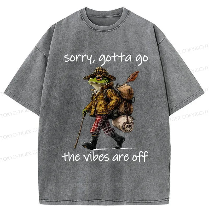 Washed Unisex Frog T-Shirt for Summer