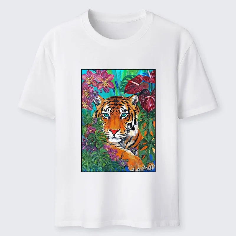 Kyoto-Lion Floral Tiger Portrait Classic T-Shirt