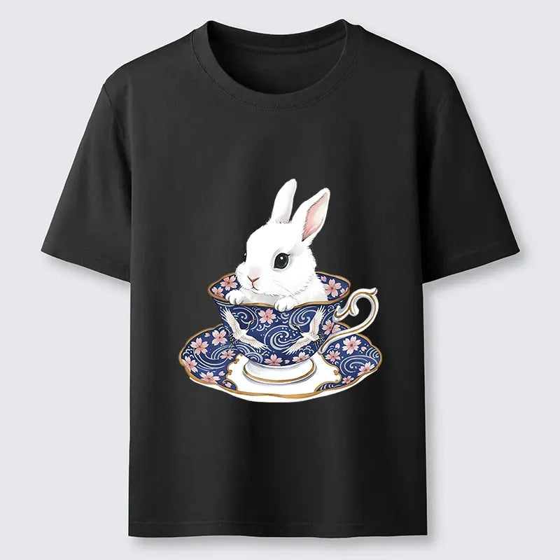 Cute Rabbit Tea Set Unisex Tee