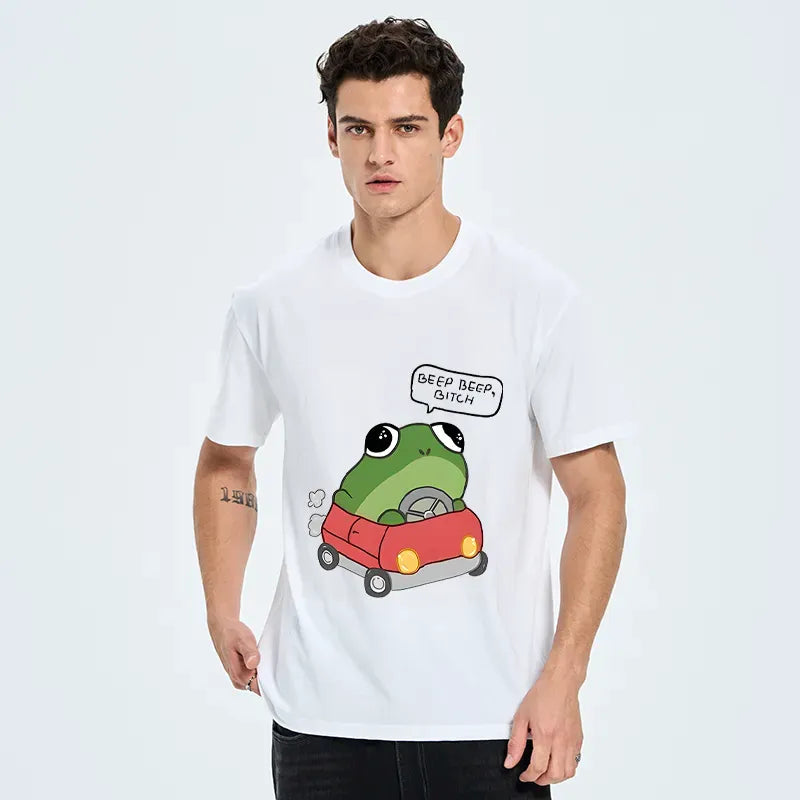 Japanese vintage frog t-shirt for daily wear