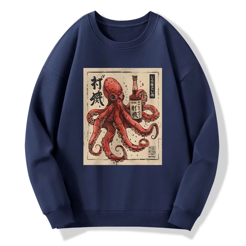 japanese octopus sweatshirt for daily wear