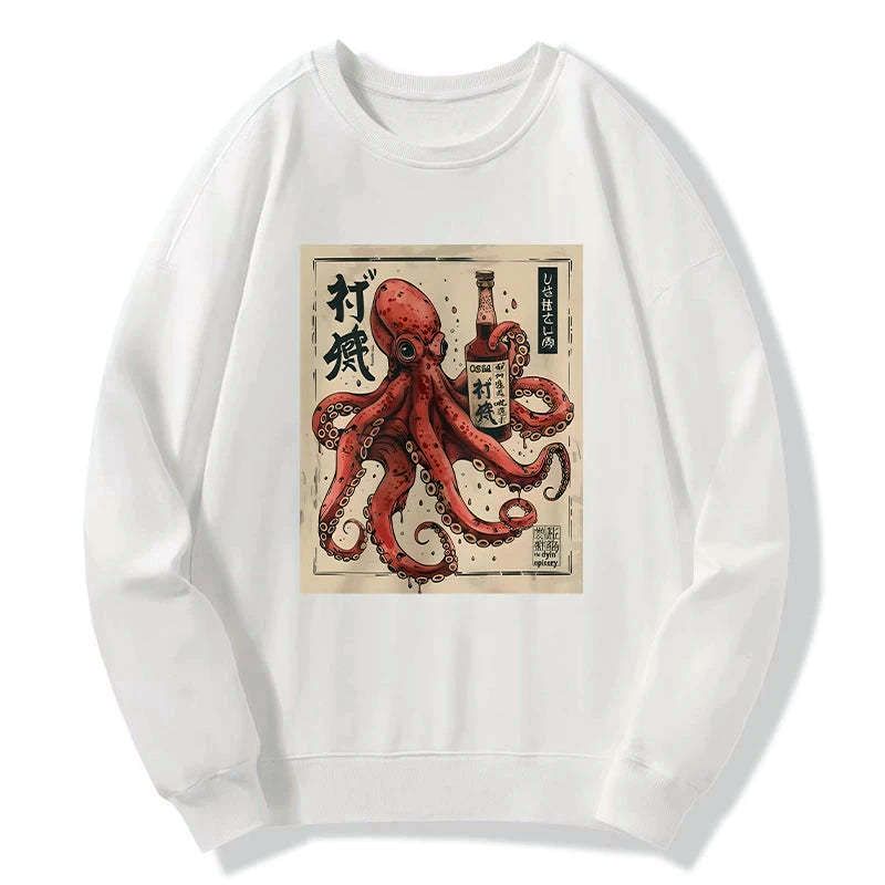 japanese octopus sweatshirt for daily wear