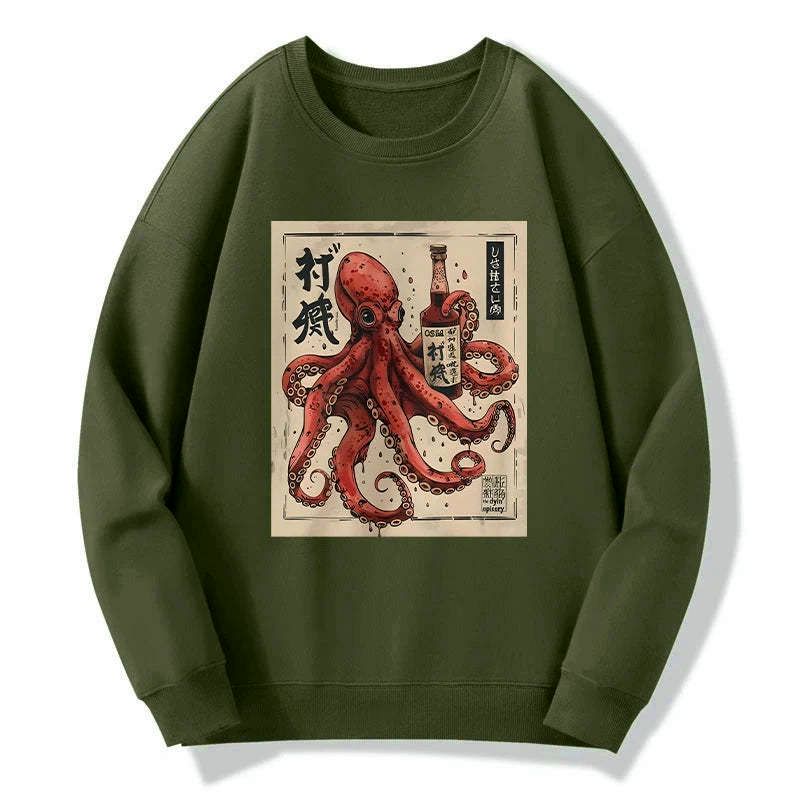 japanese octopus sweatshirt for daily wear