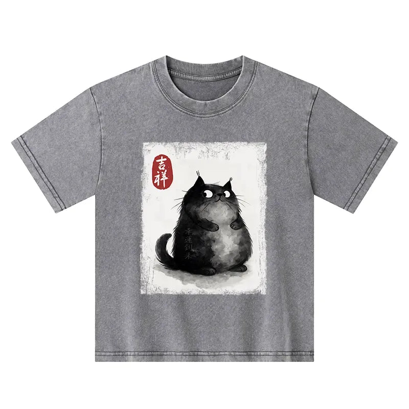 vintage Kyoto cat wash t-shirt gift