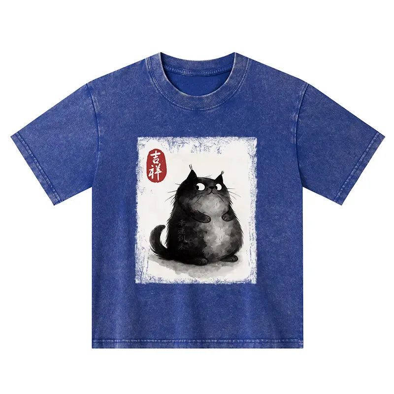 vintage Kyoto cat wash t-shirt gift