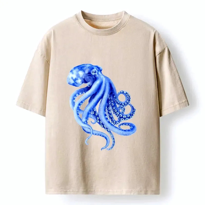 Retro Blue Octopus T-Shirt for Everyday