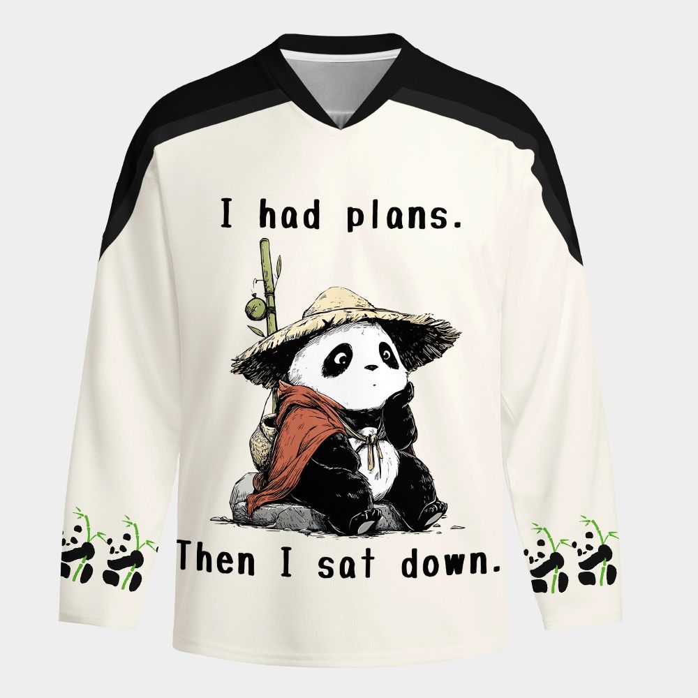 Kyoto-Lion Maybe Later Panda Long-Sleeve Hockey Jersey