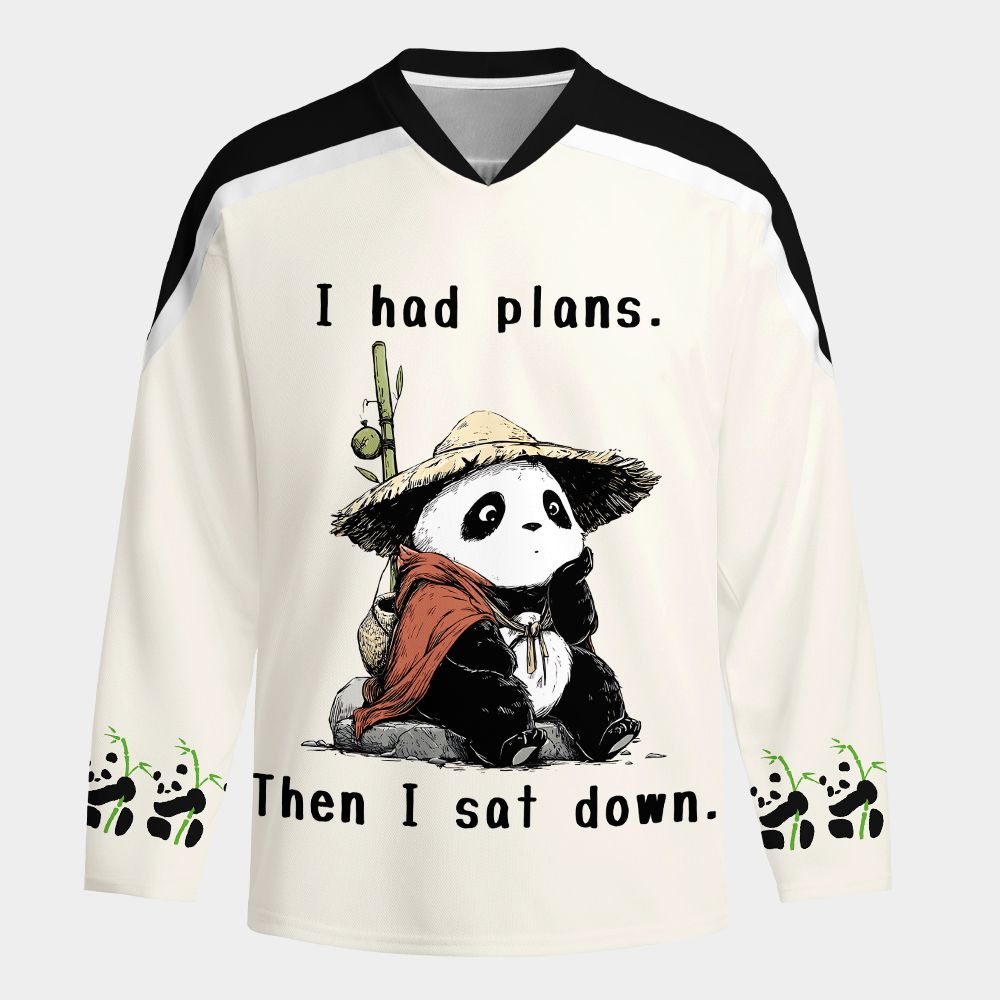 Kyoto-Lion Maybe Later Panda Long-Sleeve Hockey Jersey