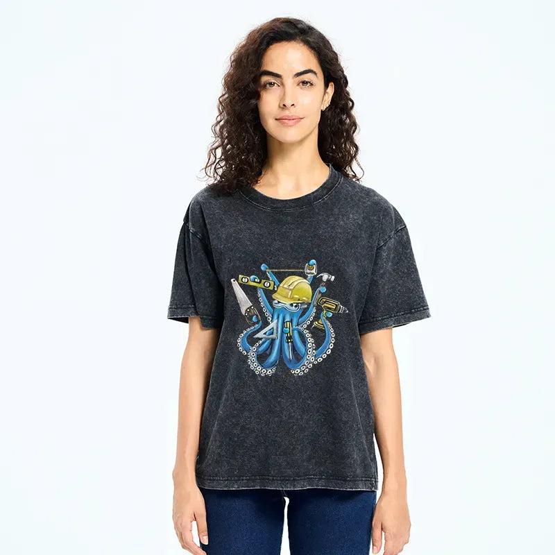 Japanese culture octopus tee for streetwear