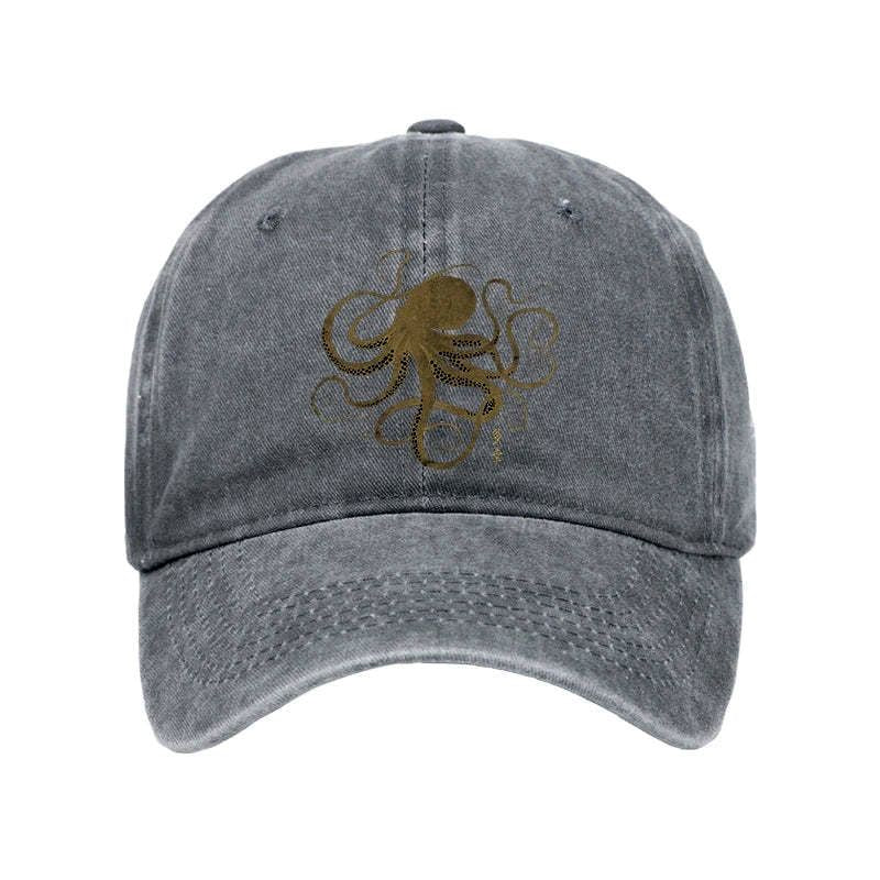 Japanese octopus washed cap for streetwear