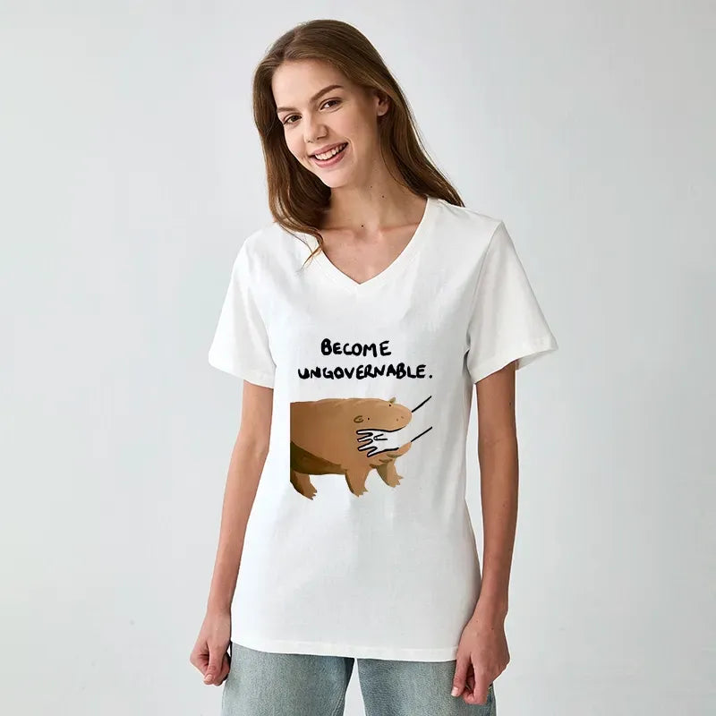 Kyoto Lion Japanese V-Neck Tee