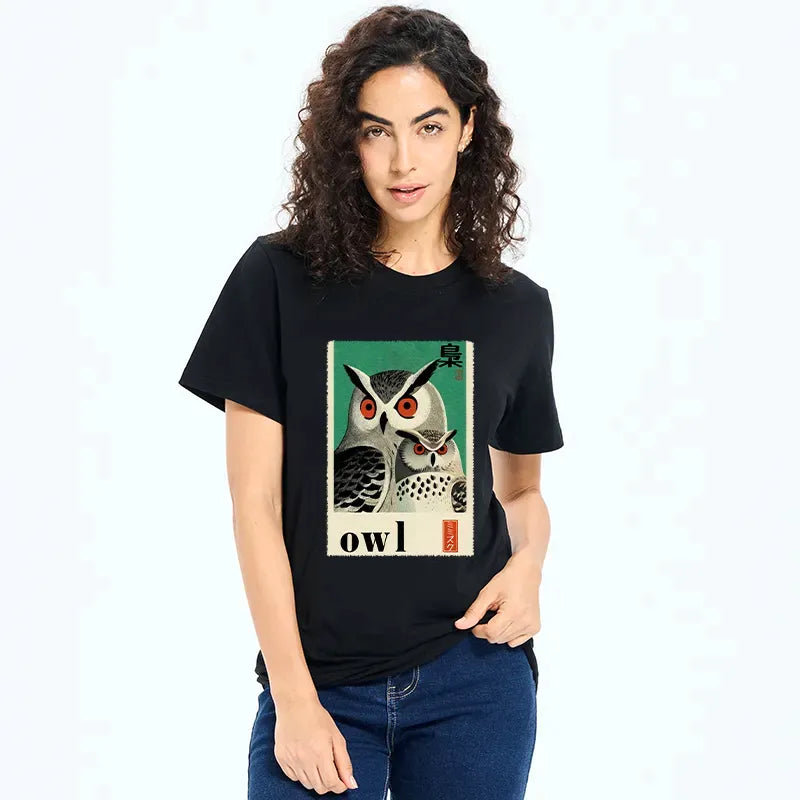 Japanese Ukiyo-e Eagle Owl T-Shirt