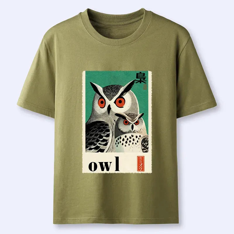 Vintage Kyoto Owl Tee for Daily Wear