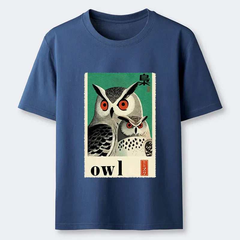 Vintage Kyoto Owl Tee for Daily Wear