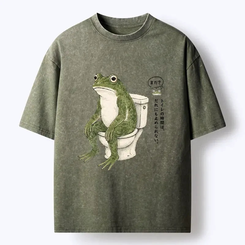 Kyoto-Lion When Life Is Hard Just Sit Here Washed T-Shirt
