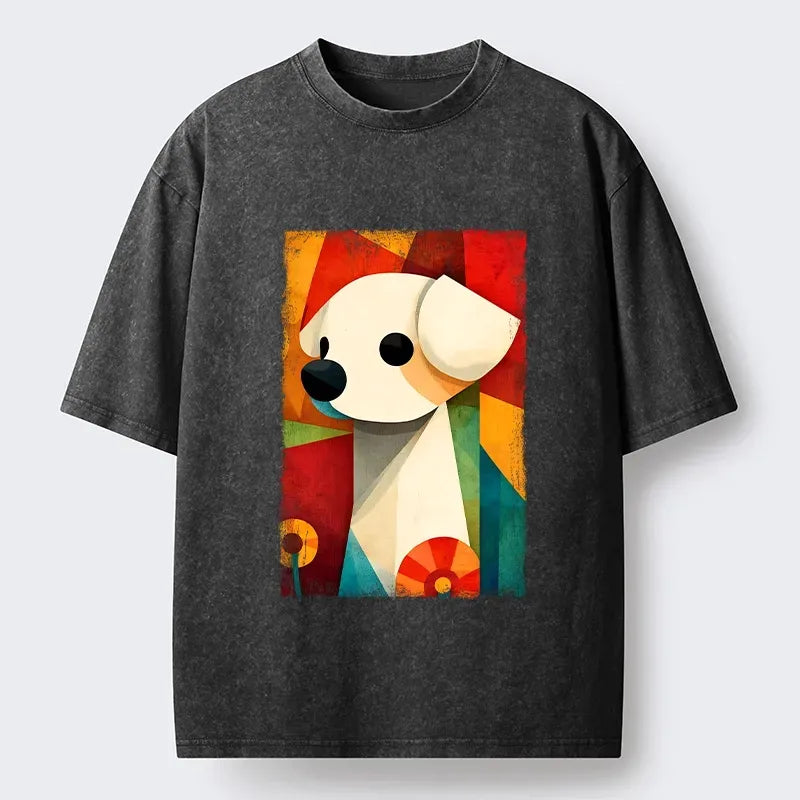 Retro Japanese Puppy Art T-Shirt for Summer