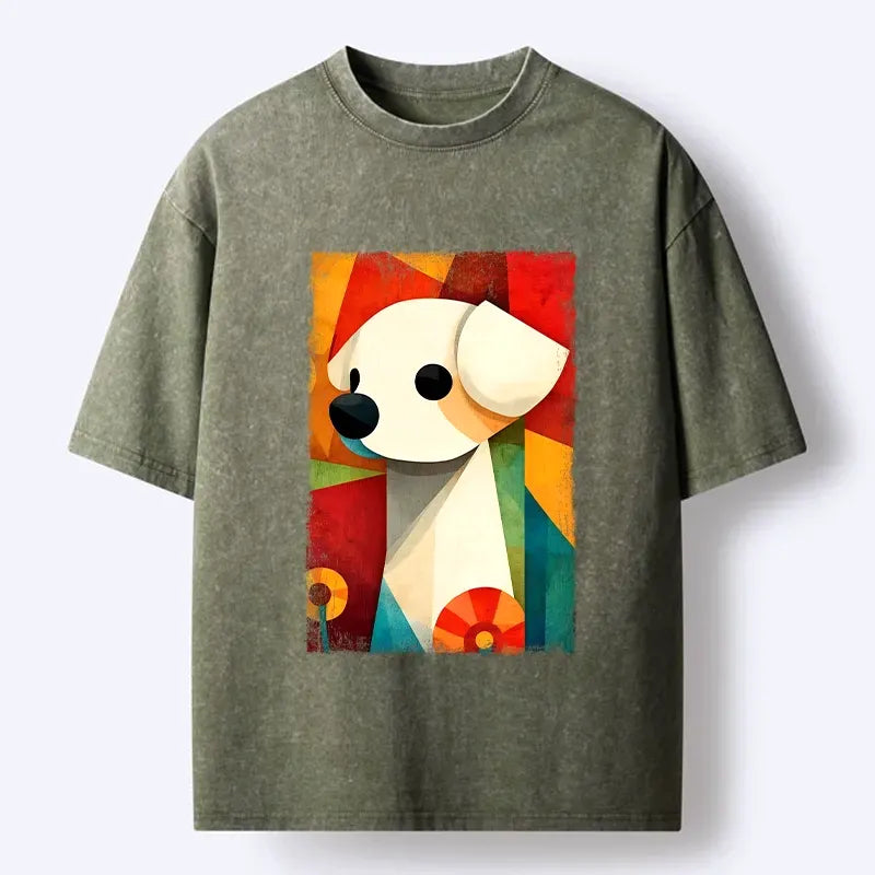 Retro Japanese Puppy Art T-Shirt for Summer