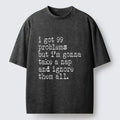 Kyoto-Lion Lazy Mood Take A Nap Washed T-Shirt
